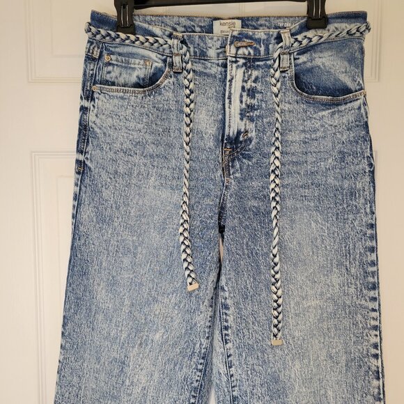 KENSIE Wide Leg Jeans w/ Rope Belt High Rise/Waist - Picture 3 of 12